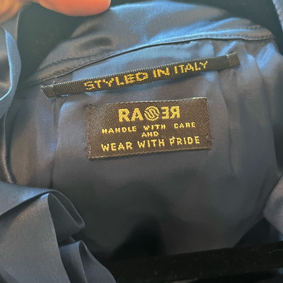 100% silk Navy mid-length dress - Picture 2 of 3